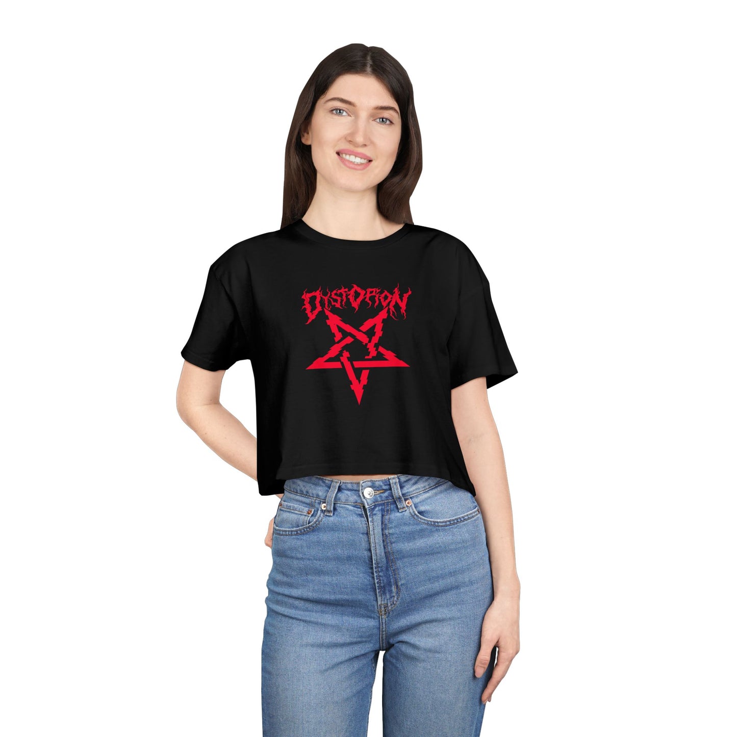 Dystopion - Glitch Pentagram - Women's Crop Tee