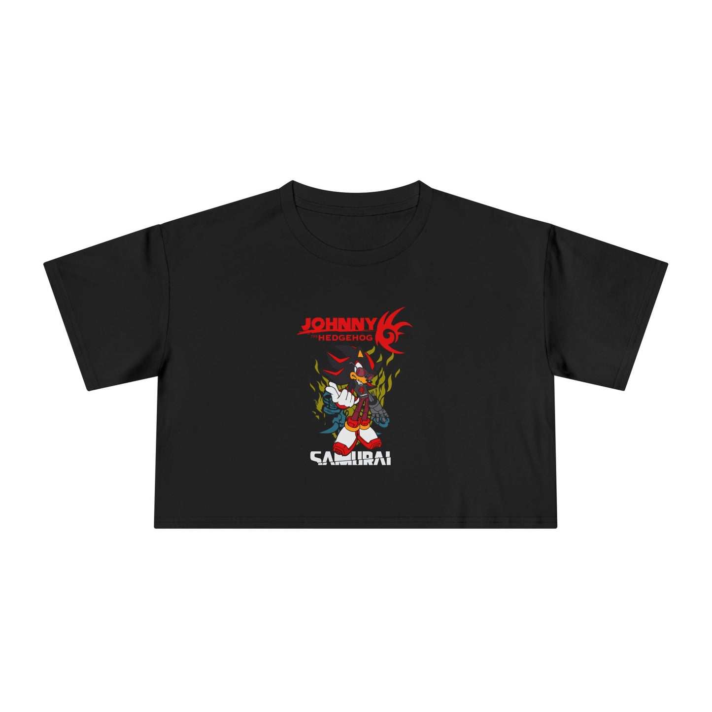 Johnny The Hedgehog- Shadow x Cyberpunk 2077 - Women's Crop Tee